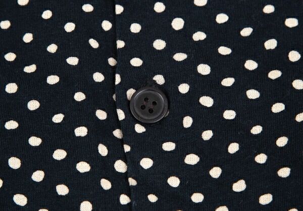 ワイズY's ドットコードシャーリングデザイン天竺ワンピース 紺2