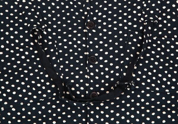 ワイズY's ドットコードシャーリングデザイン天竺ワンピース 紺2