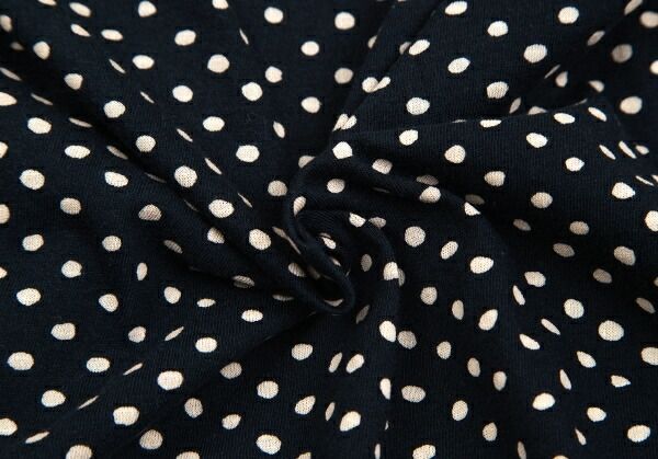 ワイズY's ドットコードシャーリングデザイン天竺ワンピース 紺2