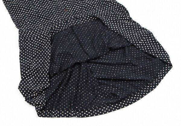 ワイズY's ドットコードシャーリングデザイン天竺ワンピース 紺2