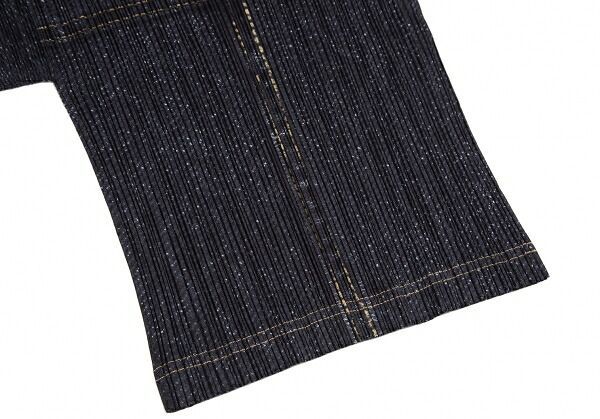 プリーツプリーズPLEATS PLEASE デニム転写プリントプリーツTシャツ