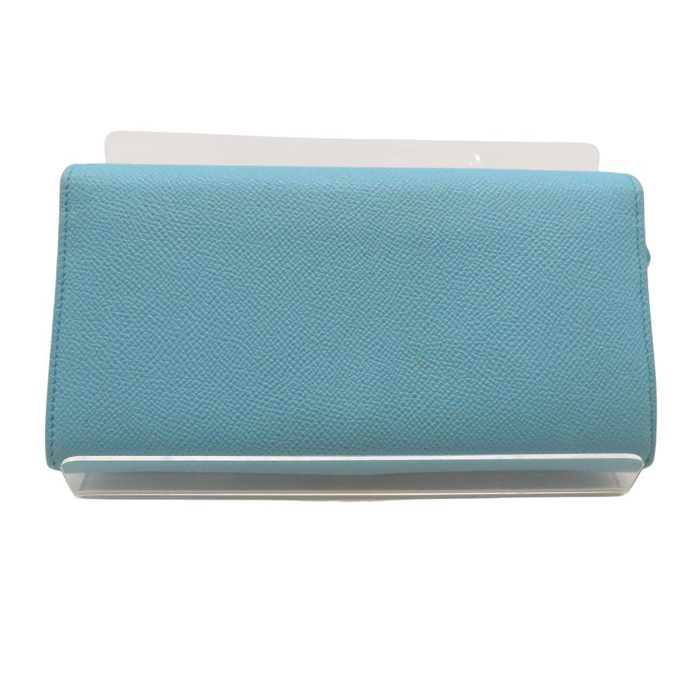 【美品】ブルガリ☆RFIDタグ　ロゴクリップ　サークルロゴ　長財布　ブルー 長財布 二つ折り サークル金具 ネイビー BVLGARI ブルガリ 長財布