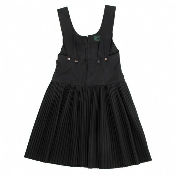 ジュニアゴルチエJUNIOR バックレースアッププリーツジャンパースカート 黒40