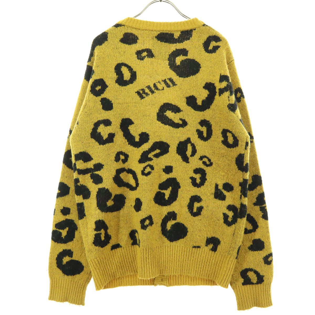 定価19785円！JOYRICHジョイリッチ ニットカーディガン JOYRICH ジョイリッチ ヒョウ柄 長袖 ニットカーディガン M イエロー