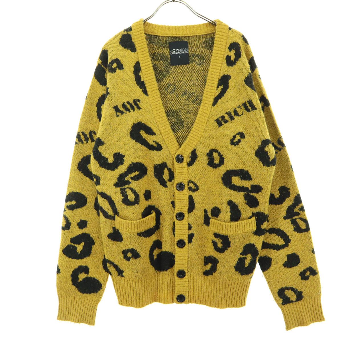 JOYRICH ジョイリッチ ヒョウ柄 長袖 ニットカーディガン M イエロー
