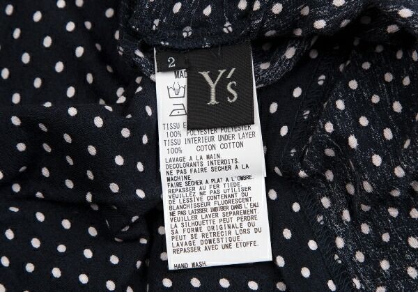 ワイズY's ドットプリントワイドシルエットカットソー 紺白2 - メルカリ