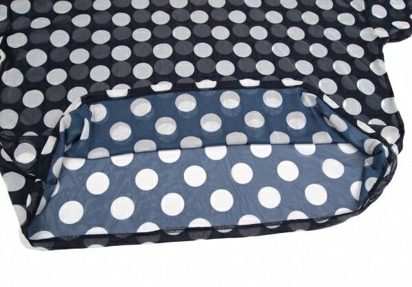 ワイズY's ドットプリントパワーネットワイドカットソー 紺白M位