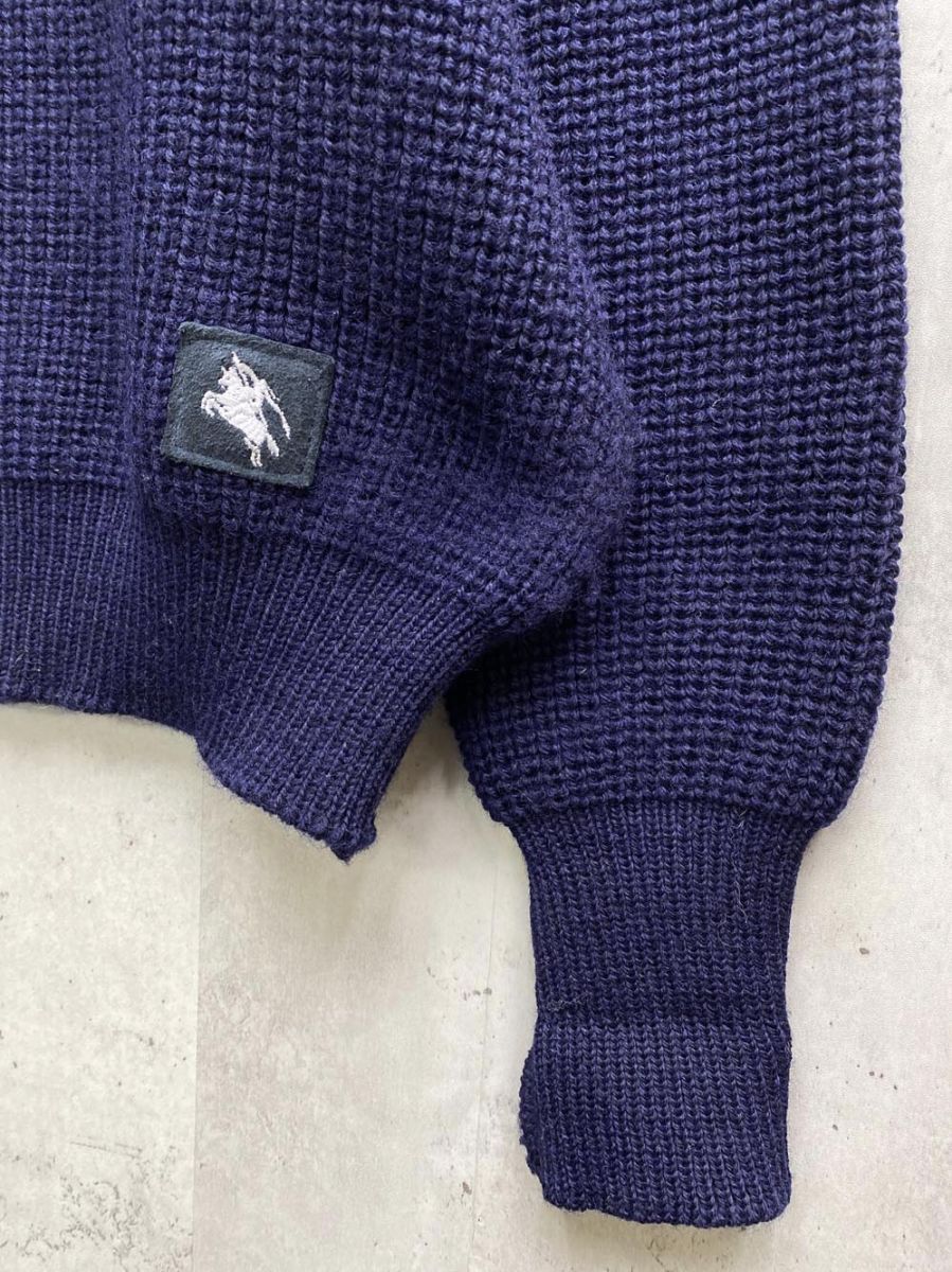 burberrys バーバリーズ コマンドセーター レザーパッチ ウール ニット