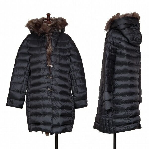 エトレゴHETREGO ファー着脱ダウンコート 紺40 - メルカリ