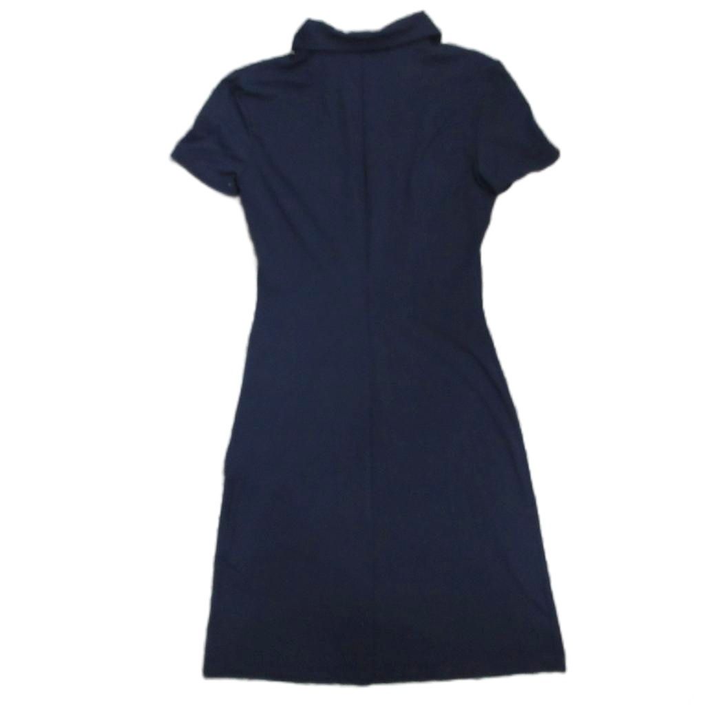 【中古】フェンディ FENDI 美品 ヴィンテージ ワンピース 半袖 ひざ丈 ミニ ロゴボタン イタリア製 40 紺 ネイビー フェンディ FENDI 美品 ヴィンテージ ワンピース 半袖 ひざ丈 ミニ