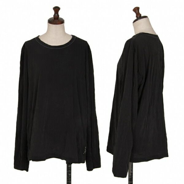 ワイズ ジプシーY's Gipsy ワッシャー加工ネックステッチカットソー 黒3