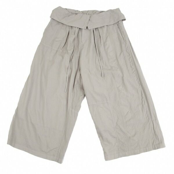 ワイズY's ジャガード切替コットンタイパンツ グレー1