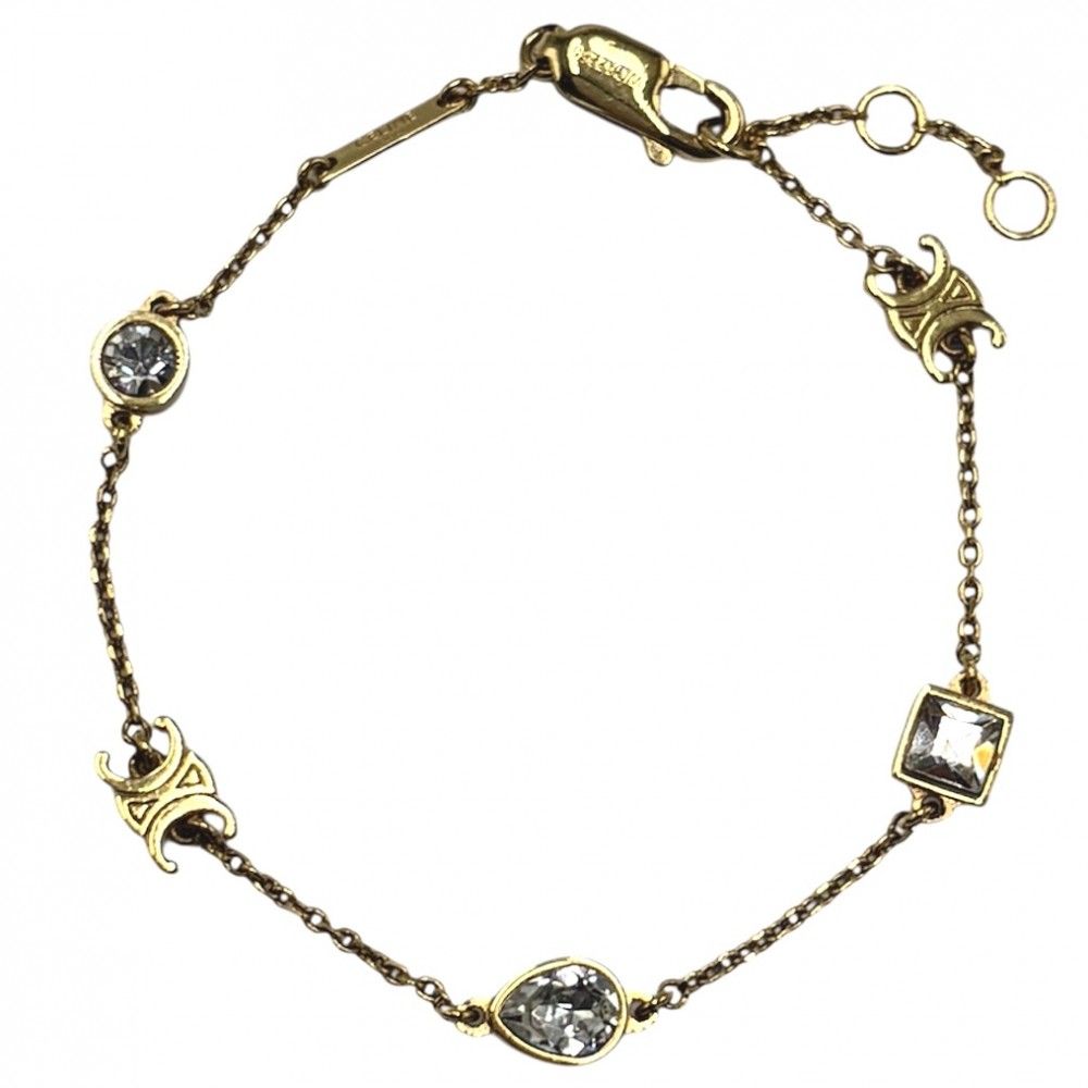 セリーヌ ブレスレット レディース トリオンフ トゥインクル アクセサリー アジャスター付き CELINE ラインストーン ゴールド 約3.1 g 品