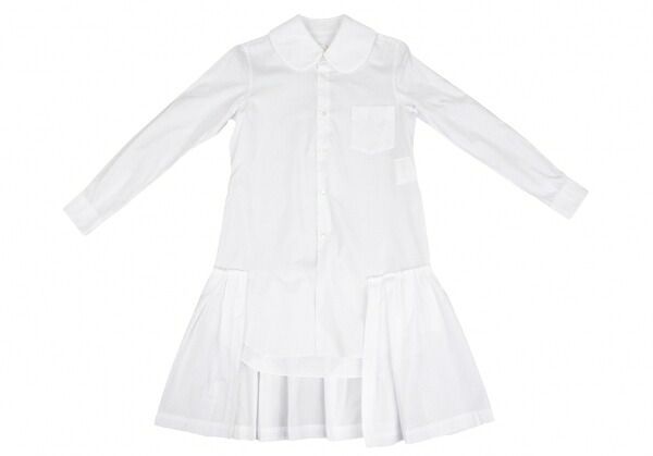 コムデギャルソンCOMME des GARCONS スカートドッキングシャツワンピース 白XS