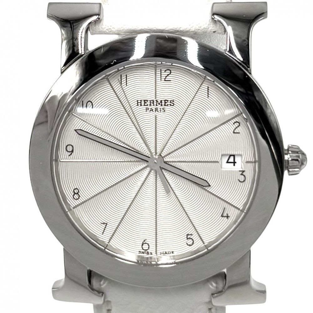 エルメス 腕時計 ユニセックス Hウォッチ ロンド ギョーシェ文字盤 革