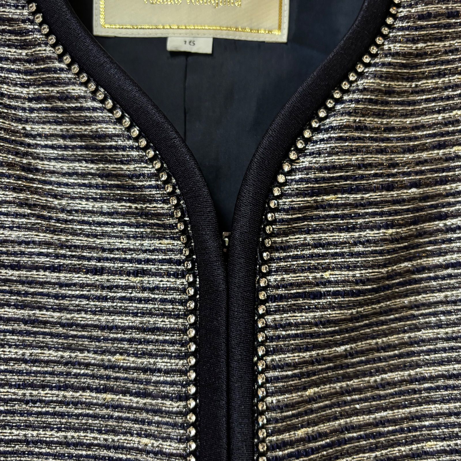 ZM1677 Yukiko Kimijima ユキコキミジマ ノーカラージャケット ラメ