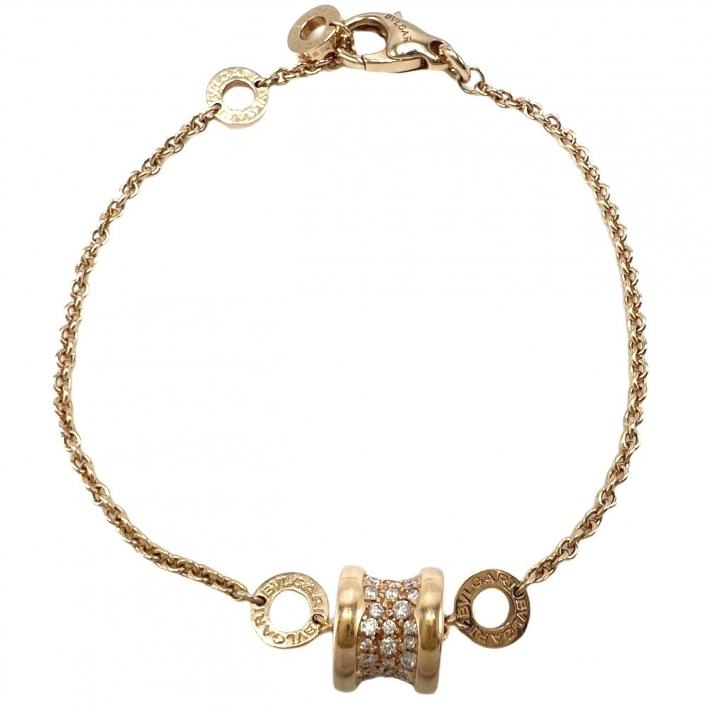 ブルガリ ブレスレット レディース ビーゼロワン ジュエリー アクセサリー アジャスター付き B-zero 1 Au 750 PG 18金 BVLGARI K 18ピンクゴールド ダイヤモンド ゴールド 約8.1 g 品