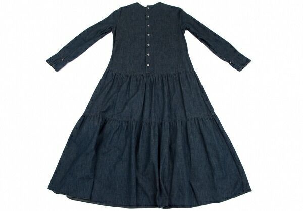 45rpm 45R バックボタンダンガリーデニムワンピース インディゴM位