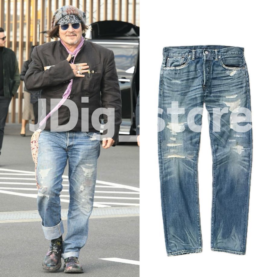 レア ジョニーデップ 来日着用 RRL ラルフローレン ダメージリペア