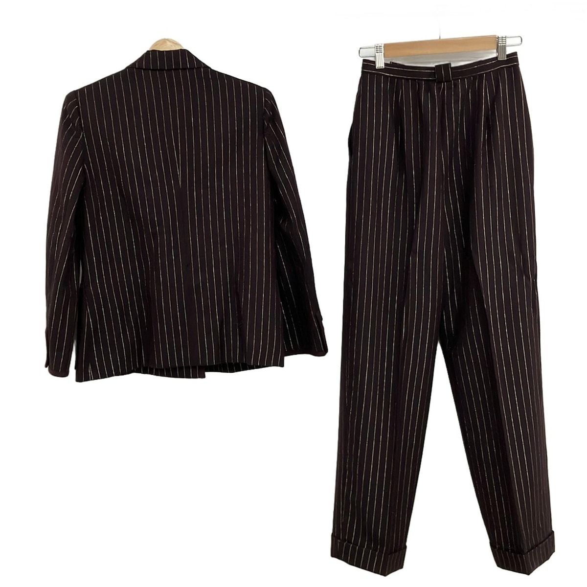 DIOR ChristianDior ディオール クリスチャンディオール レディースパンツスーツ サイズ2 M レディース - ダークブラウン×ゴールド