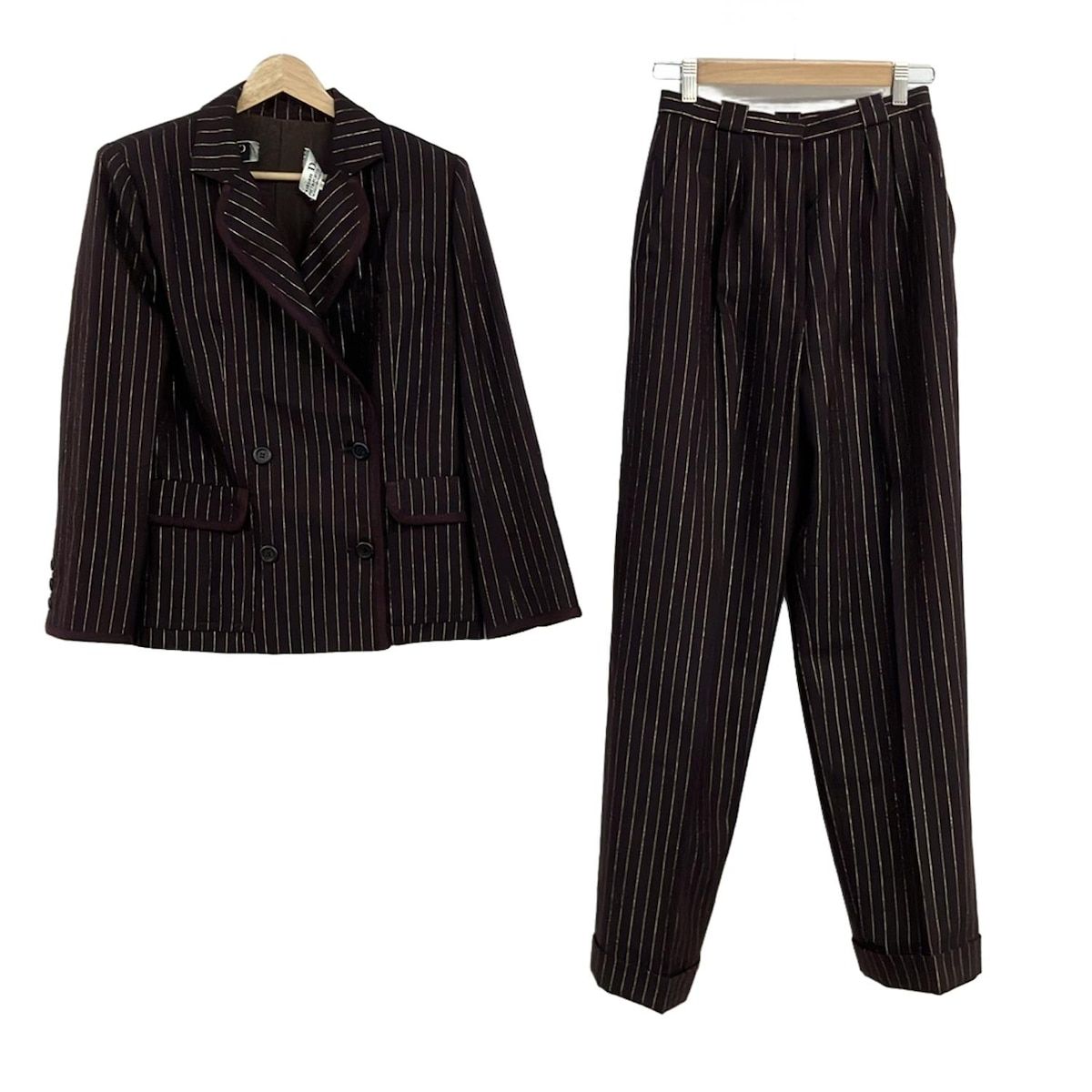 DIOR|ChristianDior ディオール|クリスチャンディオール レディースパンツスーツ サイズ2 M レディース - ダークブラウン×ゴールド