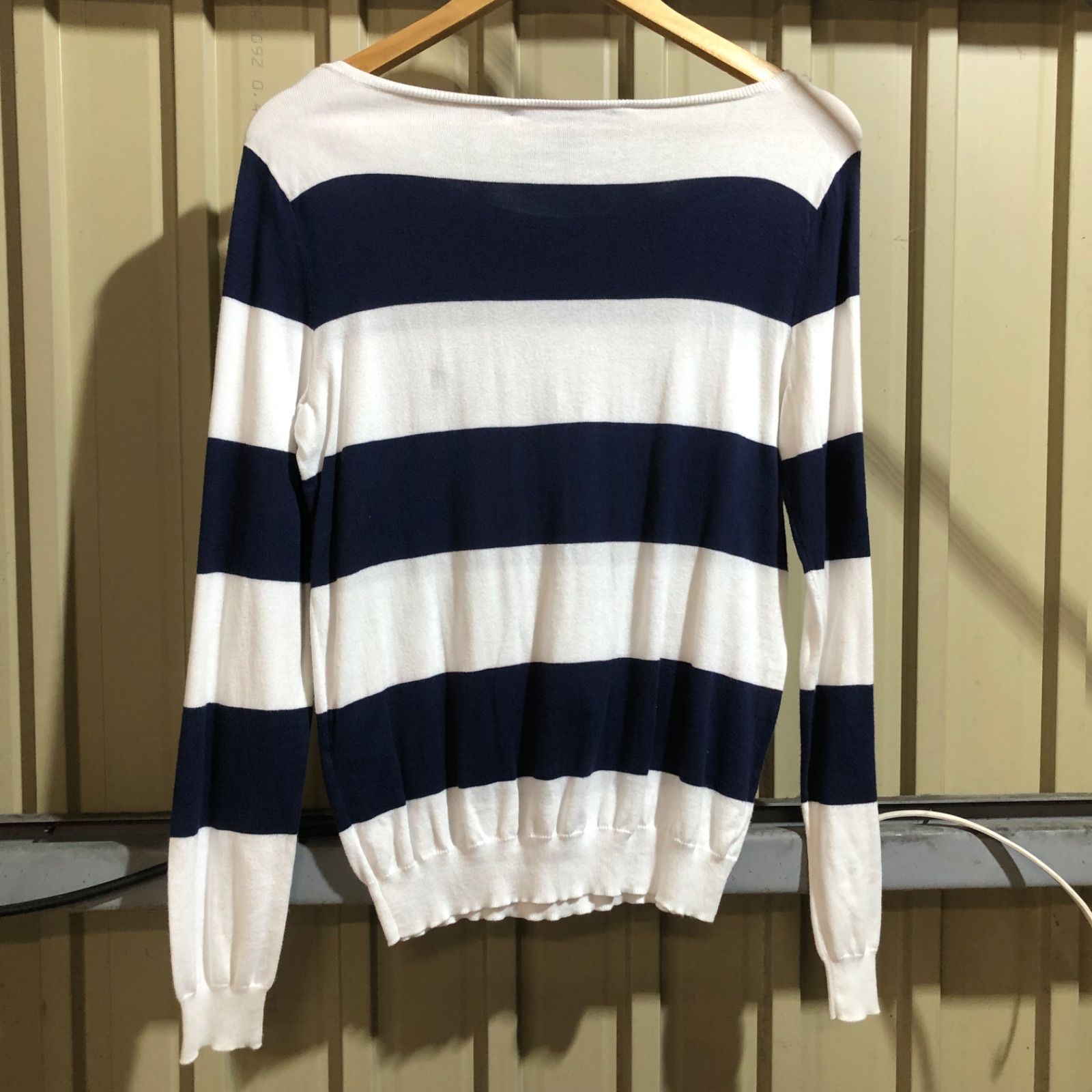 1147 RALPH LAUREN SPORT セーター ホワイト ネイビー L ラルフ