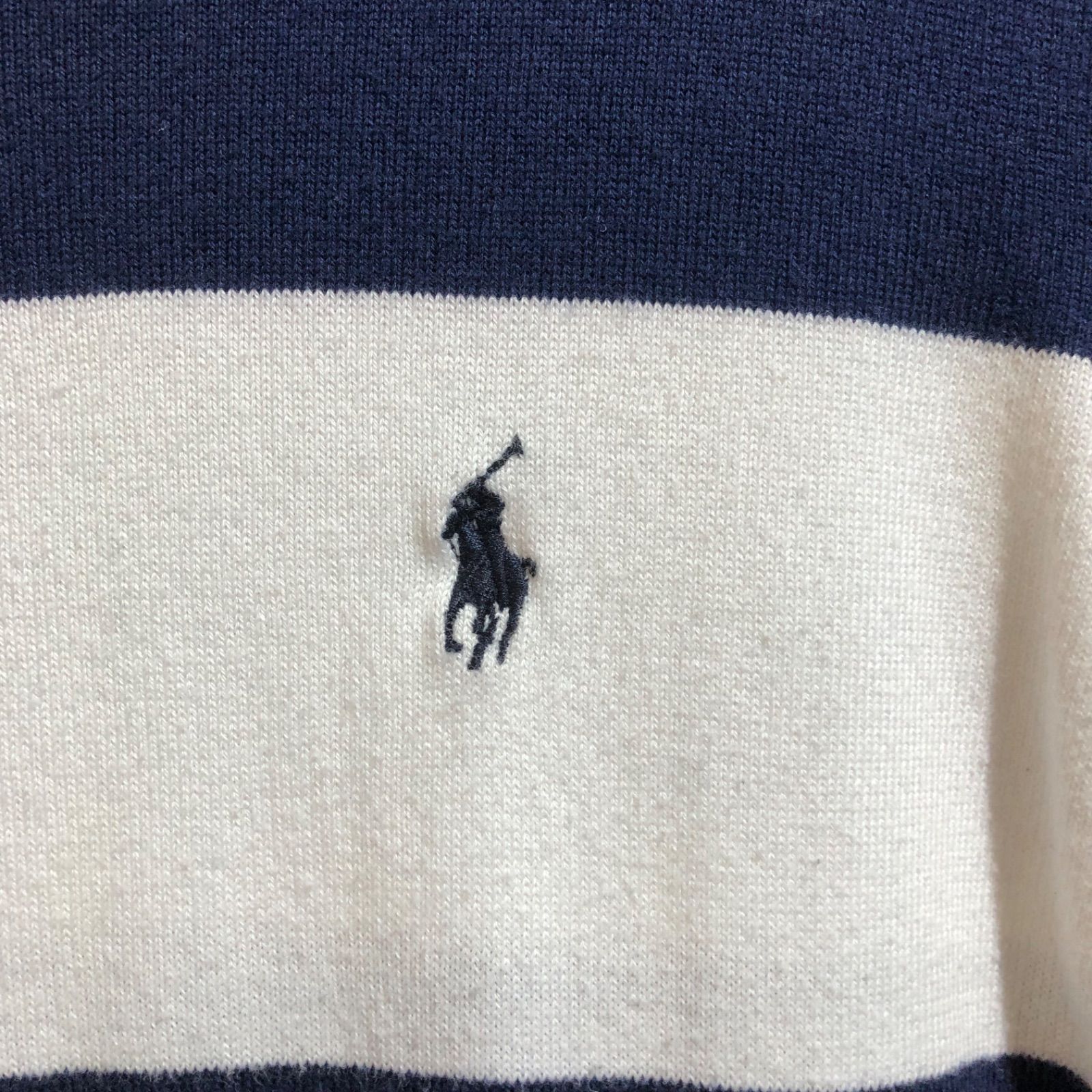 1147 RALPH LAUREN SPORT セーター ホワイト ネイビー L ラルフ