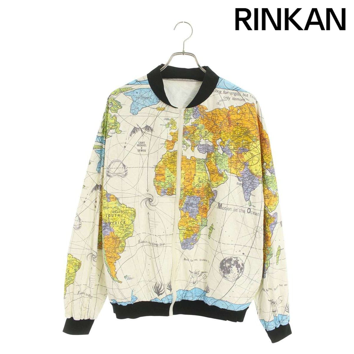 セントマイケル 23 SS SM S 0000 084 ワールドマップペーパージャケットブルゾン メンズ XL