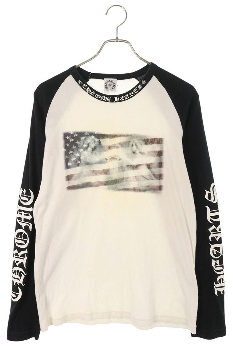 クロムハーツ CH L|S |2 星条旗エンジェルプリント長袖カットソー メンズ L