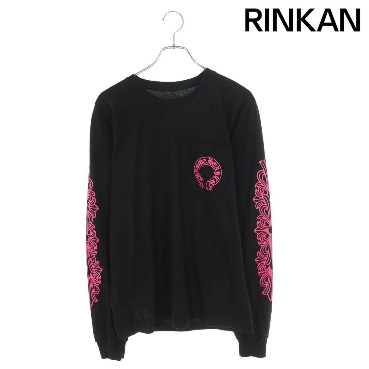 クロムハーツ CH L S 1 袖フローラルバックホースシュープリント長袖カットソー メンズ M