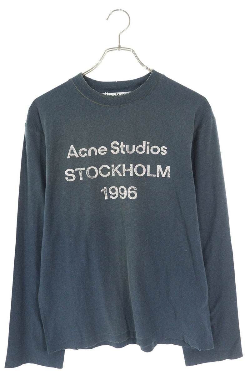 アクネストゥディオズ サイズ:XS  FN-UX-TSHI000016 ヴィンテージ加工ロゴプリント長袖カットソー 中古 SB01 アクネストゥディオズ FN-UX-TSHI000016 ヴィンテージ加工ロゴプリント