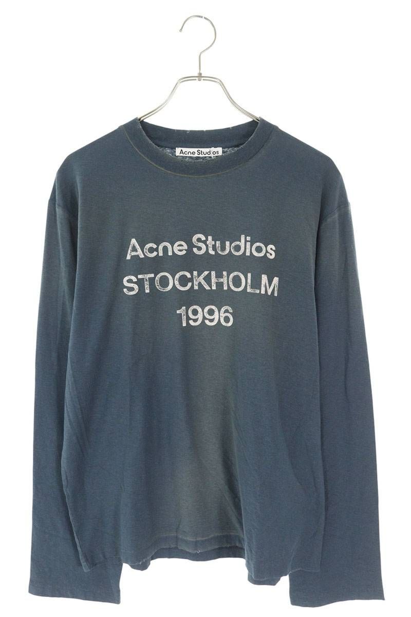 アクネストゥディオズ FN-UX- ヴィンテージ加工ロゴプリント長袖カットソー メンズ XS