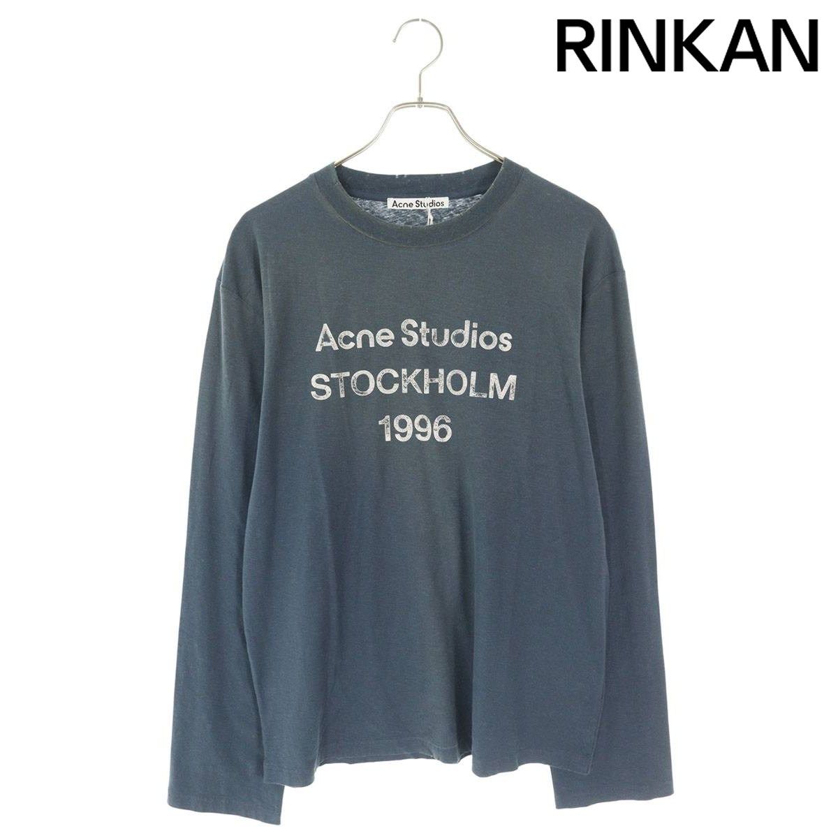 アクネストゥディオズ FN-UX- ヴィンテージ加工ロゴプリント長袖カットソー メンズ S