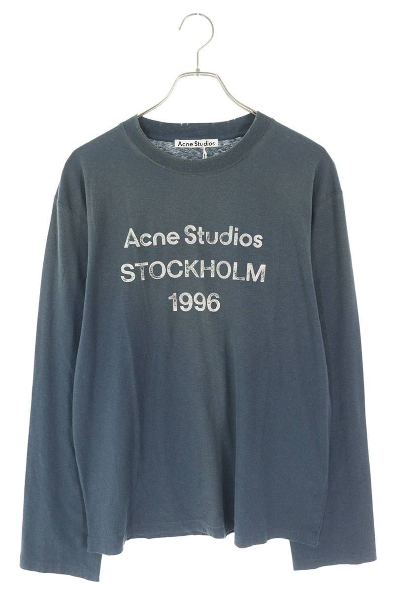 アクネストゥディオズ FN-UX- ヴィンテージ加工ロゴプリント長袖カットソー メンズ S