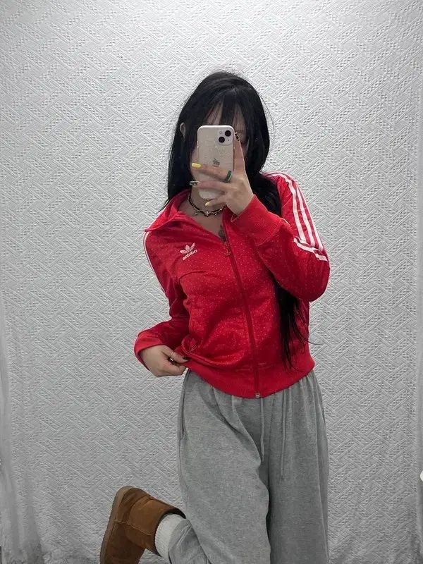 アディダス Y 2 K 必須アイテム Kitsch ジュエル JEWEL パターン ジャージ ジップアップ 95 C 07478