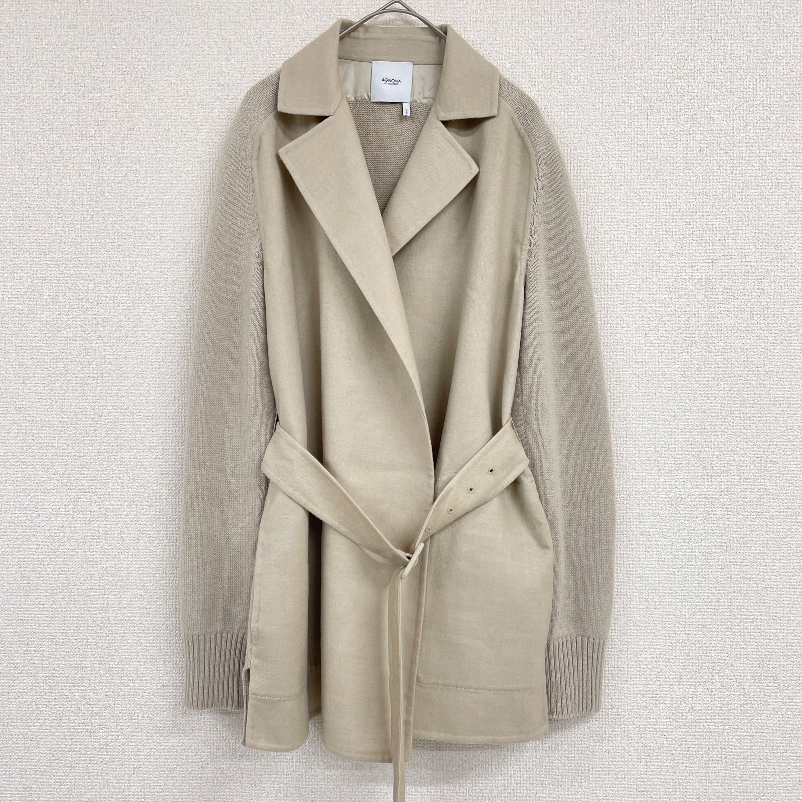 AGNONA アニオナ カシミヤコート ジャケット ニット切替 ダブル