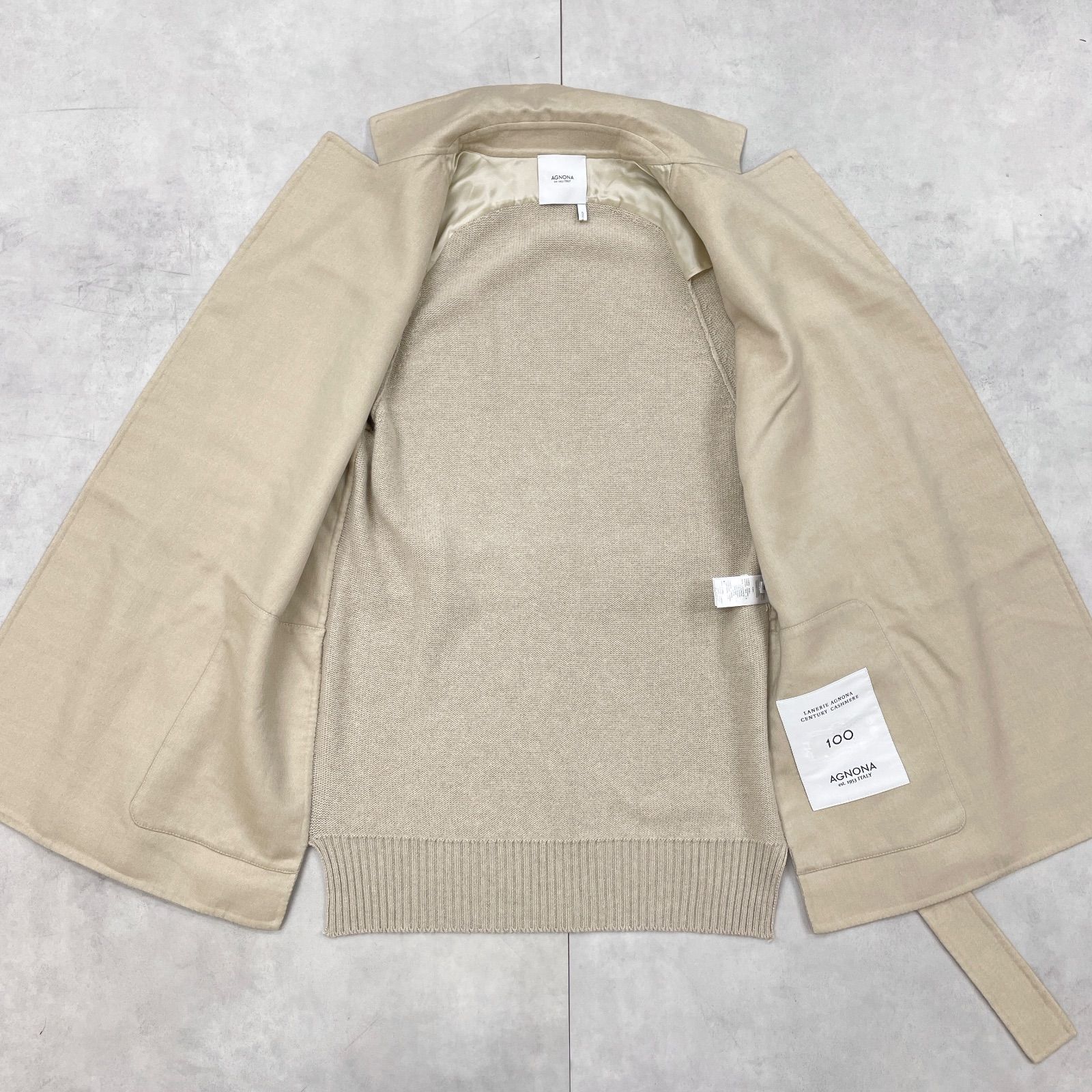 AGNONA アニオナ カシミヤコート ジャケット ニット切替 ダブル