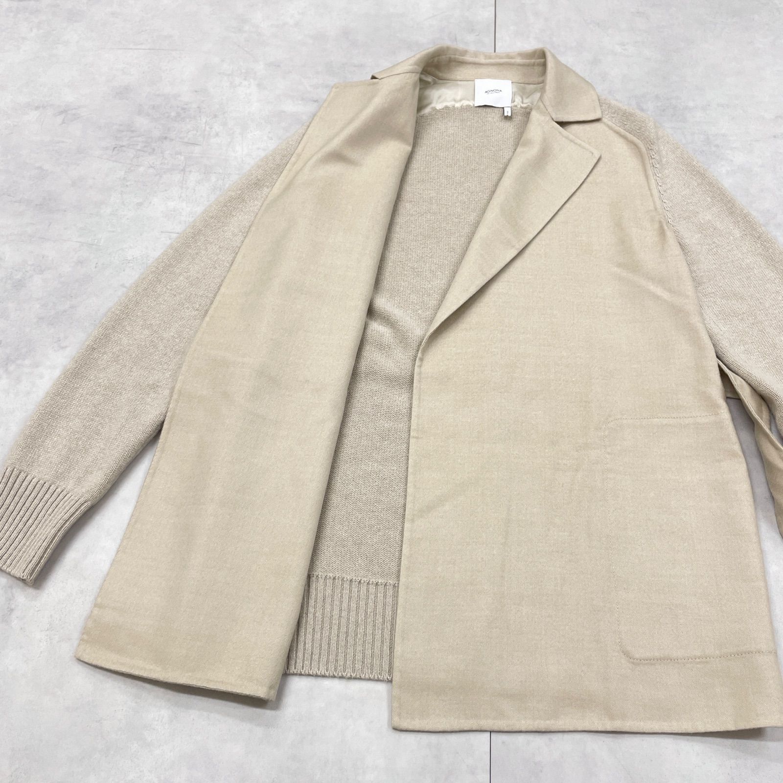 AGNONA アニオナ カシミヤコート ジャケット ニット切替 ダブル