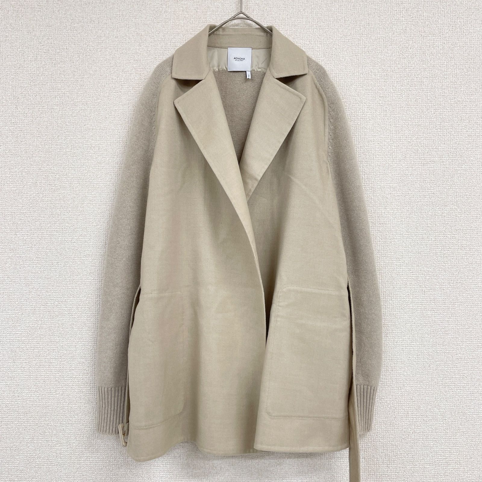 AGNONA アニオナ カシミヤコート ジャケット ニット切替 ダブル
