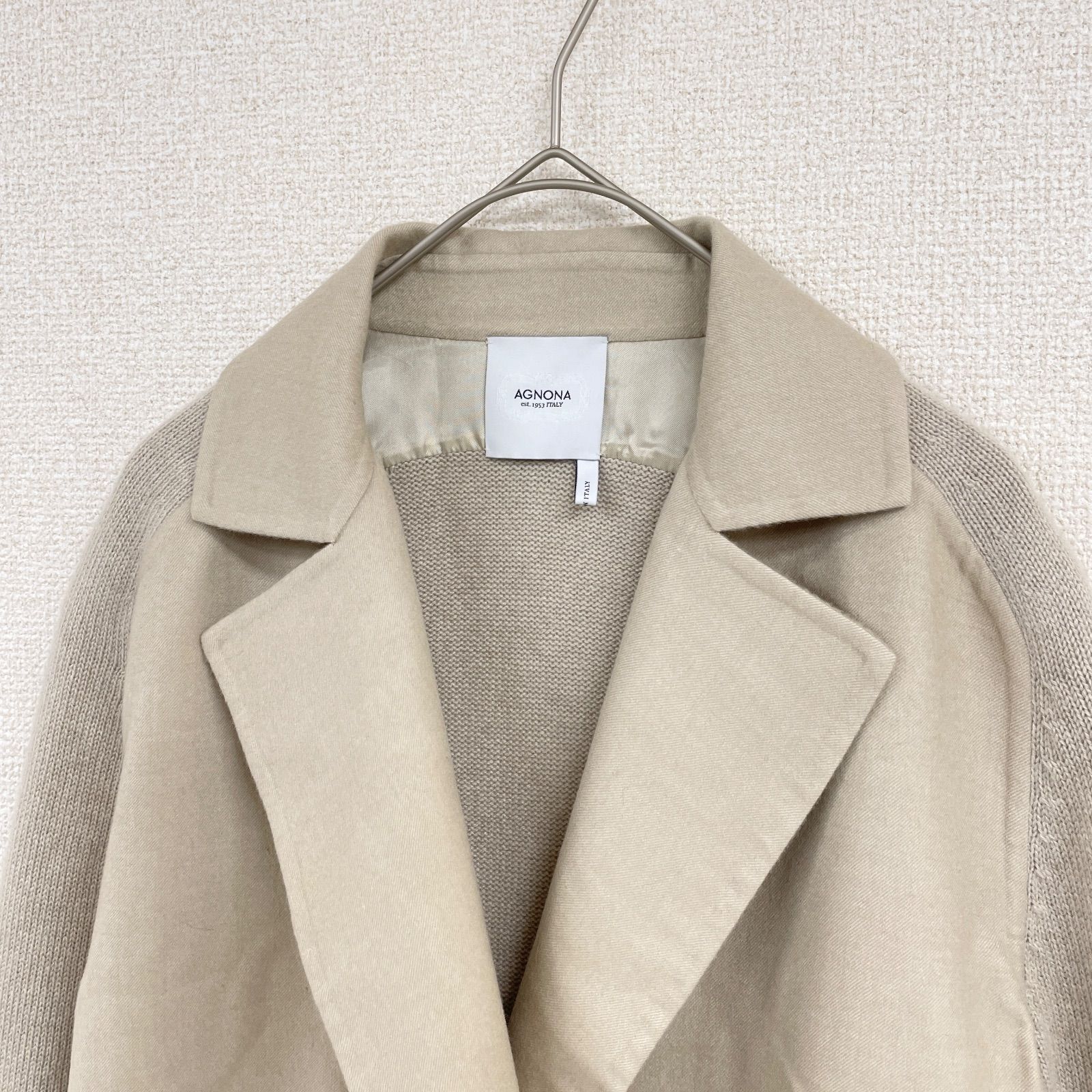 AGNONA アニオナ カシミヤコート ジャケット ニット切替 ダブル