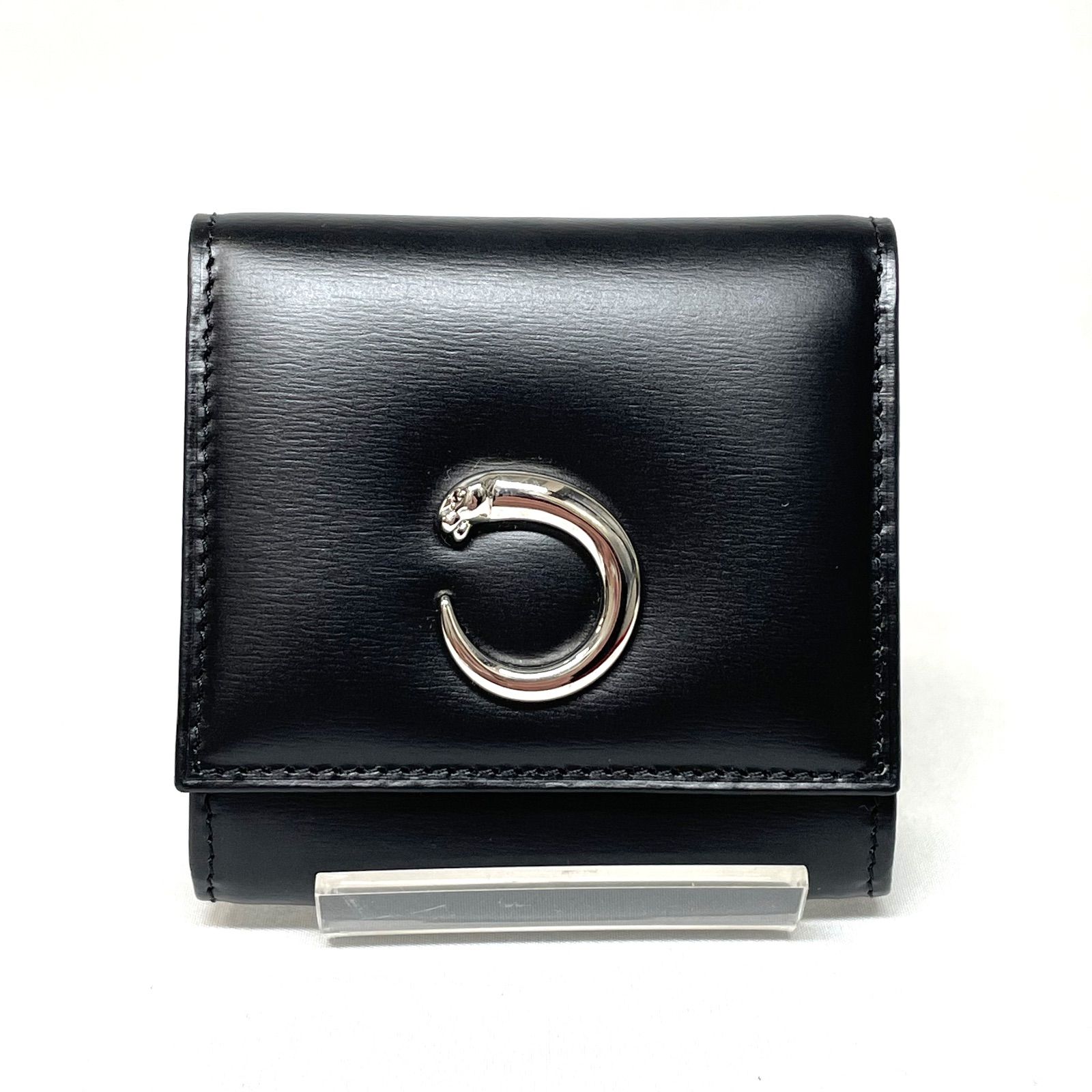 美品】 Cartier カルティエ コインケース パンテール ブラック レザー