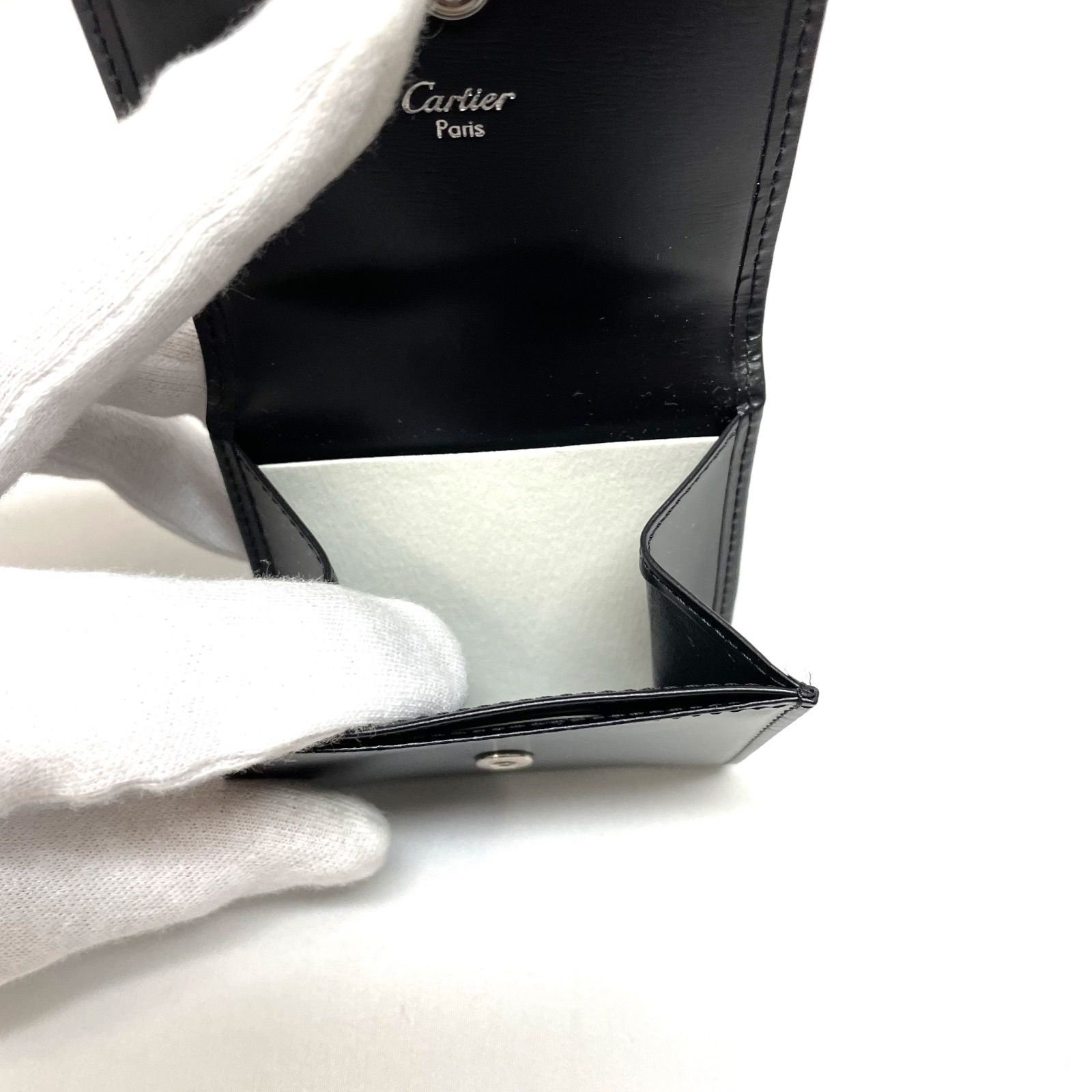 美品】 Cartier カルティエ コインケース パンテール ブラック レザー 