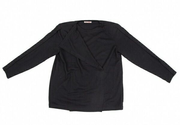 【ISSEY MIYAKE】 イッセイミヤケ （9） フロントドレープカットソー イッセイミヤケISSEY MIYAKE フロントドレープデザインカットソー 黒9