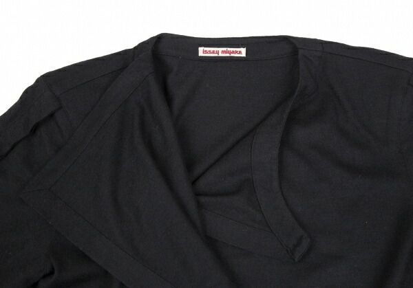 イッセイミヤケISSEY MIYAKE フロントドレープデザインカットソー 黒9