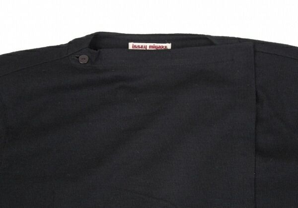 イッセイミヤケISSEY MIYAKE フロントドレープデザインカットソー 黒9