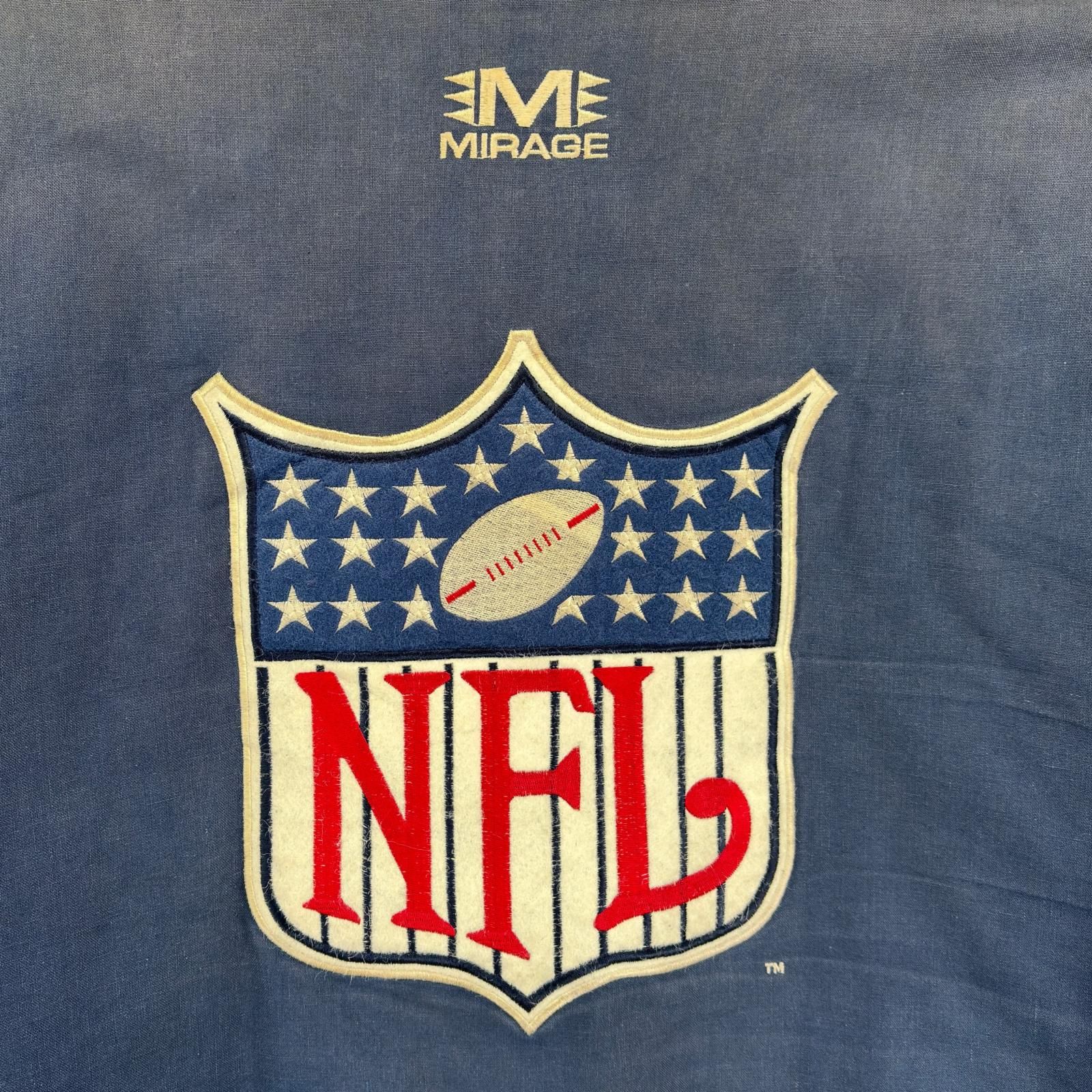 古着 MIRAGE スタジャン 大きいサイズ NFL ビックワッペンロゴデザイン