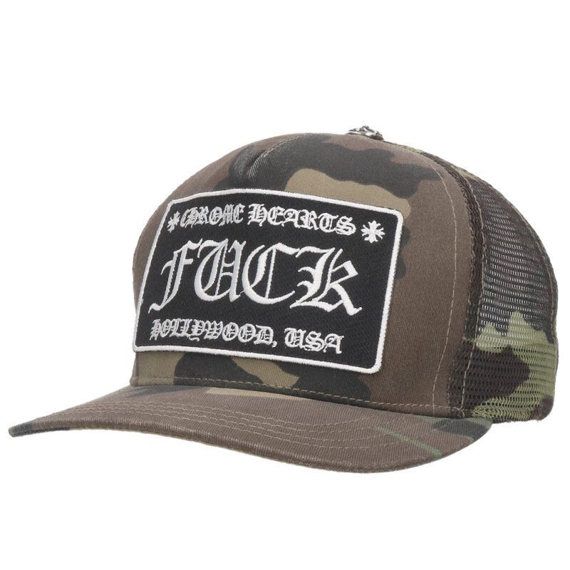 クロムハーツ TRUCKER CAP/トラッカーキャップ カモフラ柄FUCKパッチ