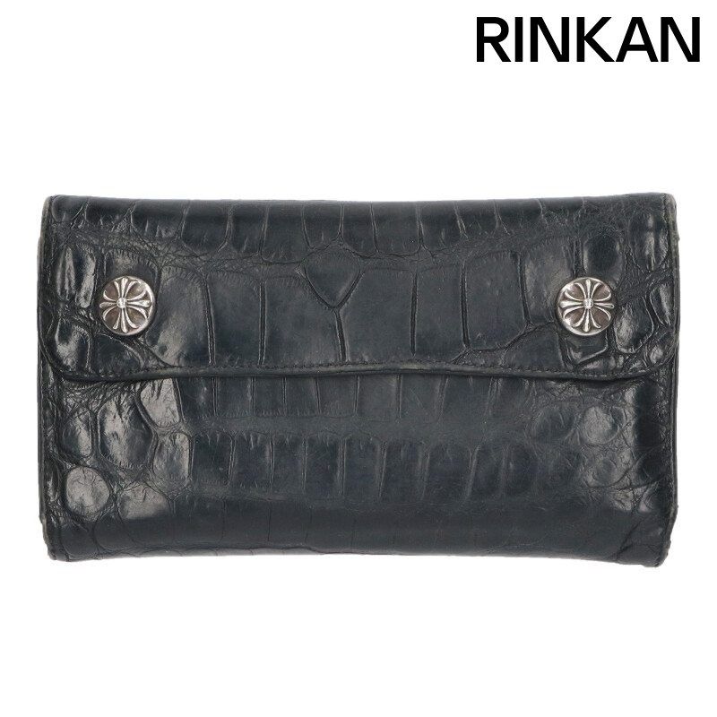 クロムハーツ WAVE ALLIGATOR|ウェーブアリゲーター クロスボタンアリゲーターレザーウォレット財布 メンズ