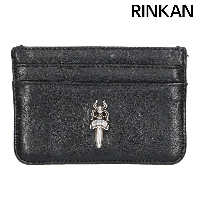 クロムハーツ DOUBLE SIDE ダブルサイド ダガー装飾 レザーカードケース メンズ