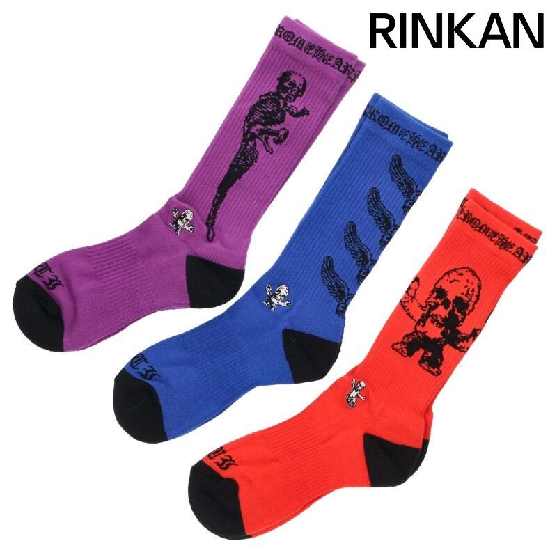 クロムハーツ OCKS FOTI 3 PK FOTIロゴ靴下 メンズ MEDIUM